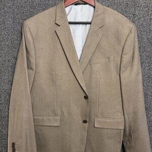 Banana Republic Blazer Men’s 46R – Standard Fit, Light Brown Herringbone, Two‑Bu
